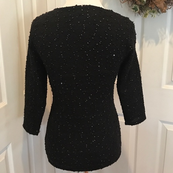 Jennifer Lopez black beaded, black sequined top - Picture 4 of 4